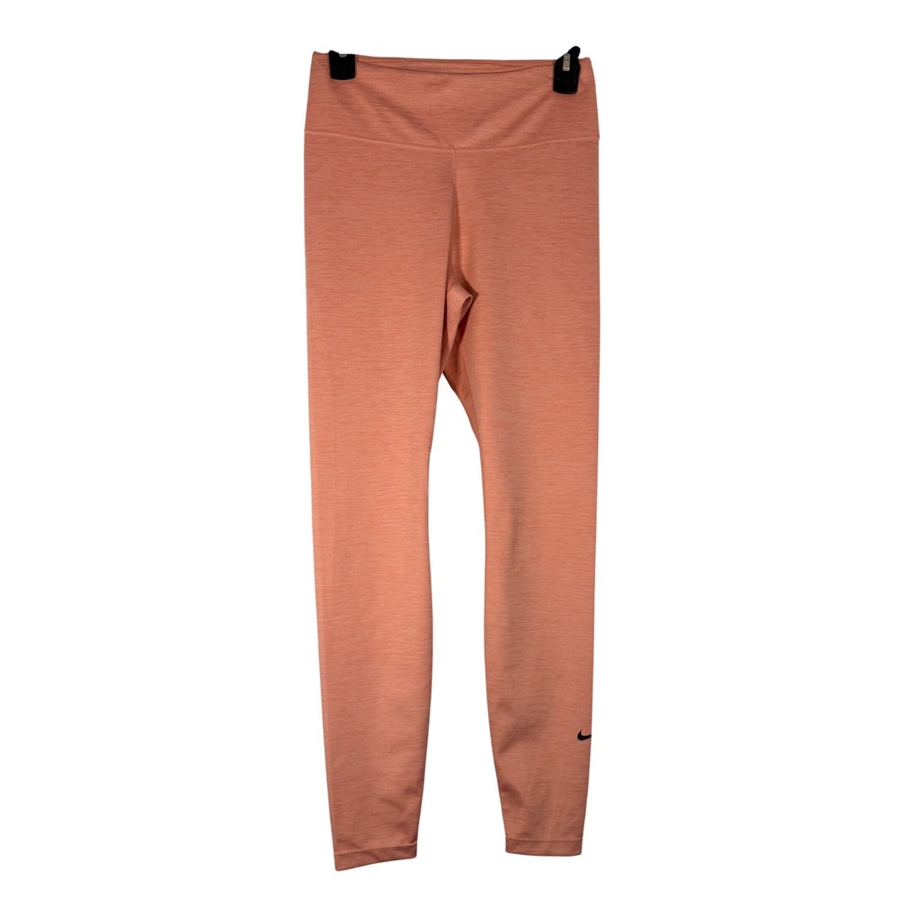 Nike Dri-FIT High Waisted Leggings Peach Orange Heathered Training Tights Medium